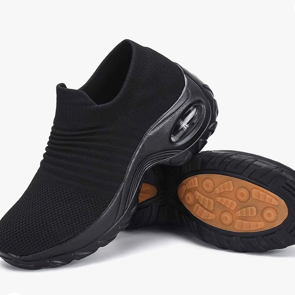 Women's Walking Shoes Sock Sneakers Slip on Mesh Air Cushion Comfortable Wedge